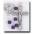 Polish Art Center - 20" 6mm Genuine Gem Stone Amethyst Beads with Deluxe Silver Oxidized Crucifix and Center. It comes with a Deluxe Velvet Box