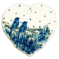 Polish Pottery 2.5" Christmas Ornament. Hand made in Poland. Pattern designed by a master artist.