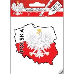 Polska Eagle Contour Of Poland On A Raised Die Cut Sticker 3"