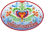 Witamy Przyjaciele (Welcome Friends) Ceramic Oval Wall Plaque