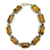 9 rectangular shaped amber beads each set in a sterling silver frame. 7" - 18cm long.