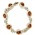 7 round amber beads each set in a sparkling sterling silver frame. 7" - 18cm long.