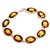 9 beautiful oval amber cameo beads (carved roses) each set in a sterling silver frame. 7" - 18cm long.