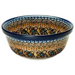 Polish Pottery 6" Cereal/Berry Bowl. Hand made in Poland. Pattern U152 designed by Maryla Iwicka.