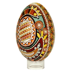 Beautifully designed Ukrainian art egg. Imported from Ukraine. Stand not included.