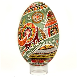 Beautifully designed Ukrainian art egg.  Imported from Ukraine.