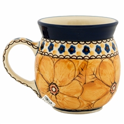 Polish Pottery 6 oz. Bubble Mug. Hand made in Poland. Pattern U408B designed by Jacek Chyla.