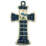 Polish Pottery Cross 7.5". Hand made in Poland and artist initialed.