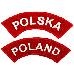 Embroidered sew on shoulder patch - Select either Poland or Polska (the Polish version of Poland)