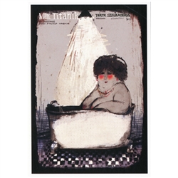 Polish theater poster designed in 2011 by artist Ryszard Kaja.
Madame Titanik is based on the work of Bohumil Hrabal. It has now been turned into a post card size 4.75" x 6.75" - 12cm x 17cm.