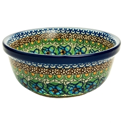 Polish Pottery 6" Cereal/Berry Bowl. Hand made in Poland. Pattern U151 designed by Maryla Iwicka.