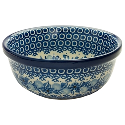 Polish Pottery 6" Cereal/Berry Bowl. Hand made in Poland. Pattern U243 designed by Krystyna Deptula.