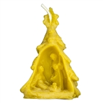 Pure Beeswax Christmas Tree Nativity 3" Candle