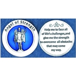 Angel of Strength Blue Enamel Pocket Token (Coin). Great for your pocket or coin purse.