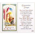 Holy Communion - Boy - Holy Card.  Plastic Coated. Picture is on the front, text is on the back of the card.