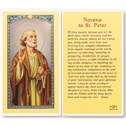 St. Peter - Holy Card.  Holy Card Plastic Coated. Picture is on the front, text is on the back of the card.