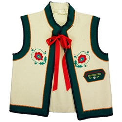 Polish Mountaineer Children's hand embroidered sleeveless jacket.  (Polish size 134 = US Child's size 9).  Only 2 available.