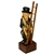 Nicely detailed, hand carved chimney sweep holding his ladder and brush.  Ladder is attached.