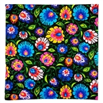 Polish Wycinanki Flower Folk Pillow Cover I - Black