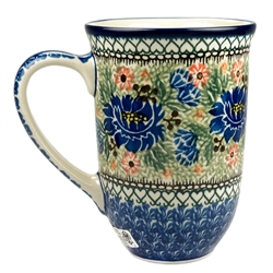 Polish Pottery 17 oz. Bistro Mug. Hand made in Poland. Pattern U2221 designed by Teresa Andrukiewicz.