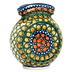 Polish Pottery 4.5" Mini Vase. Hand made in Poland. Pattern U81 designed by Teresa Liana.