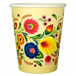 Polish paper cups featuring a traditional Polish papercut pattern. Perfect way to highlight a Polish floral design at school, home, picnic etc.
Set of 8 in a pack. Each cup holds 250ml - 8.5oz. Good for hot or cold beverages.