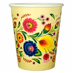 Polish paper cups featuring a traditional Polish papercut pattern. Perfect way to highlight a Polish floral design at school, home, picnic etc.
Set of 8 in a pack. Each cup holds 250ml - 8.5oz. Good for hot or cold beverages.