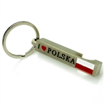 Combination key chain and bottle opener.