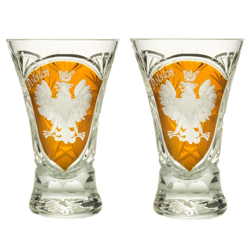 Personalized Tulip Amber Wine Glasses, Set of 2