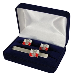 Beautiful Polish Land Forces Cuff Links and Tie Bar Set