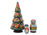 If the decorations of Christmas make you feel jolly, you’ll want to take a look at this Christmas Tree Nesting Doll.  The tree is adorned with beautifully hand-painted bulbs and tinsel.  Open it up and you will see that Santa Claus is hiding in the tree