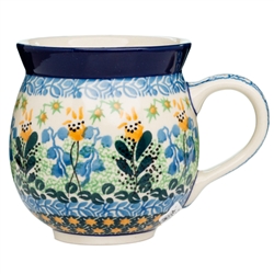 Polish Pottery 11 oz. Bubble Mug. Hand made in Poland. Pattern U1783 designed by Zofia Supernak.