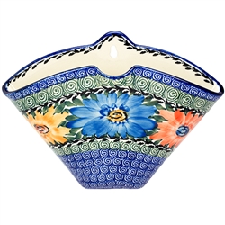 Polish Pottery 9" Coffee Filter Holder. Hand made in Poland. Pattern U1097 designed by Maria Starzyk.