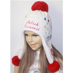 This attractive adult size snow bonnet make a perfect gift. Easy care acrylic knit fabric. One size fits most. Made in Poland.