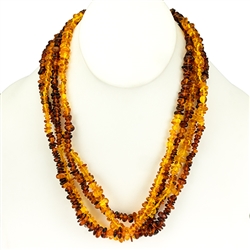 Lovely necklace composed of cherry, custard, light and dark honey amber. Irregular shaped amber bead size approx 6mm and smaller.  Perfect for doubling up once or twice to adjust for your preferred length.