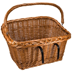 Vintage style, handmade of natural wicker, great for your
 bike to carry shopping or any other small items. Poland is famous for hand made wicker baskets.  This is a tradition in areas of the country where willow grows wild and is very much a village and