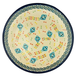 Polish Pottery 10.5" Dinner Plate. Hand made in Poland and artist initialed.