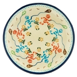 Polish Pottery 6" Bread & Butter Plate. Hand made in Poland and artist initialed.