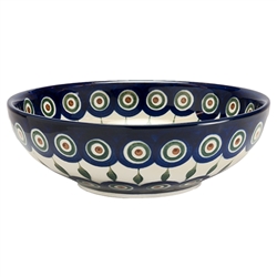 Polish Pottery 7" Bowl. Hand made in Poland and artist initialed.