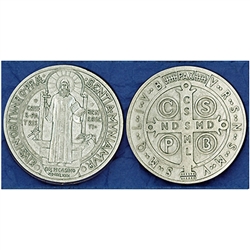 Great for your pocket or coin purse. Add to a gift for that extra special touch! Saint Benedict - Pocket Token (Coin)