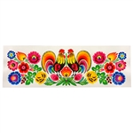 Lowicz Kodra 23.5" x 8" (60cm x 20cm)  "Roosters"