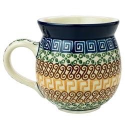 Polish Pottery 11 oz. Bubble Mug. Hand made in Poland and artist initialed.