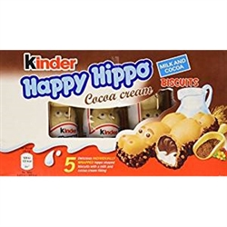 Delightful crispy wafer hippopotamus shaped biscuits with creamy milk and cocoa filling.