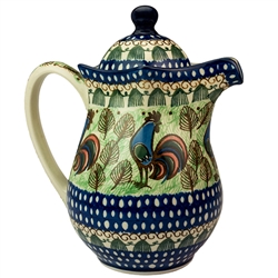 Polish Pottery 30 oz. Pitcher. Hand made in Poland. Pattern U2664 designed by Monika Kuczynska.