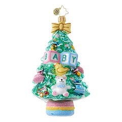 Embrace the pretty soft colors of this Christmas tree ornament, perfect for the baby of the family!