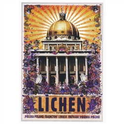 Post Card: Lichen, Polish Promotion Poster designed by artist Ryszard Kaja. It has now been turned into a post card size 4.75" x 6.75" - 12cm x 17cm.