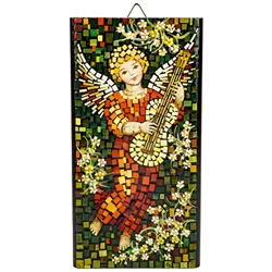 This beautiful mosaic is entirely hand made by our Warsaw artist. Tiny chips are applied to a wooden block and sealed with a clear finish. Each piece takes between 3-6 days to make and is signed by the artist. Ready to hang.