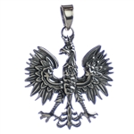 Sterling Silver Polish Eagle Pendant 1.75"