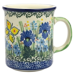 Polish Pottery 8 oz. Everyday Mug. Hand made in Poland. Pattern U3048 designed by Teresa Liana.