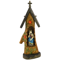 Wayside shrines are popular throughout the Polish countryside. Hand carved and painted by Krakow folk artist Franciszek Wiercioch. Initialed by the artist.